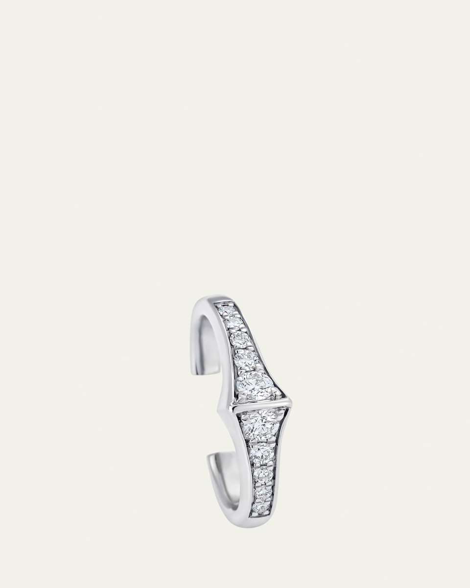 18K White Gold Lucia Diamond Ear Cuff, Single